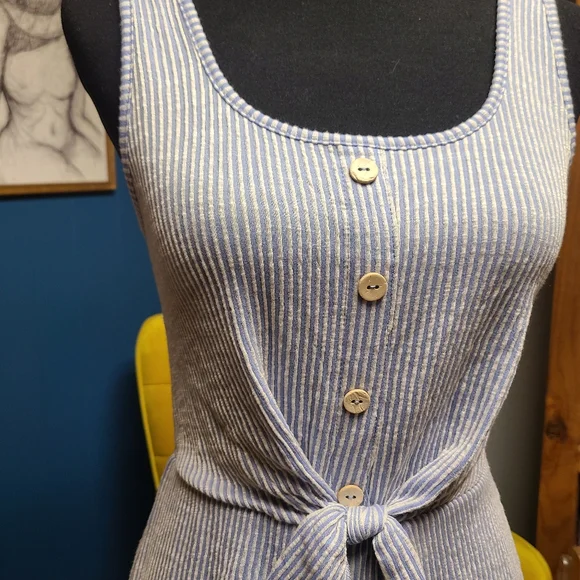 Caution To The Wind Sleeveless Striped Romper Size M - Picture 6 of 8